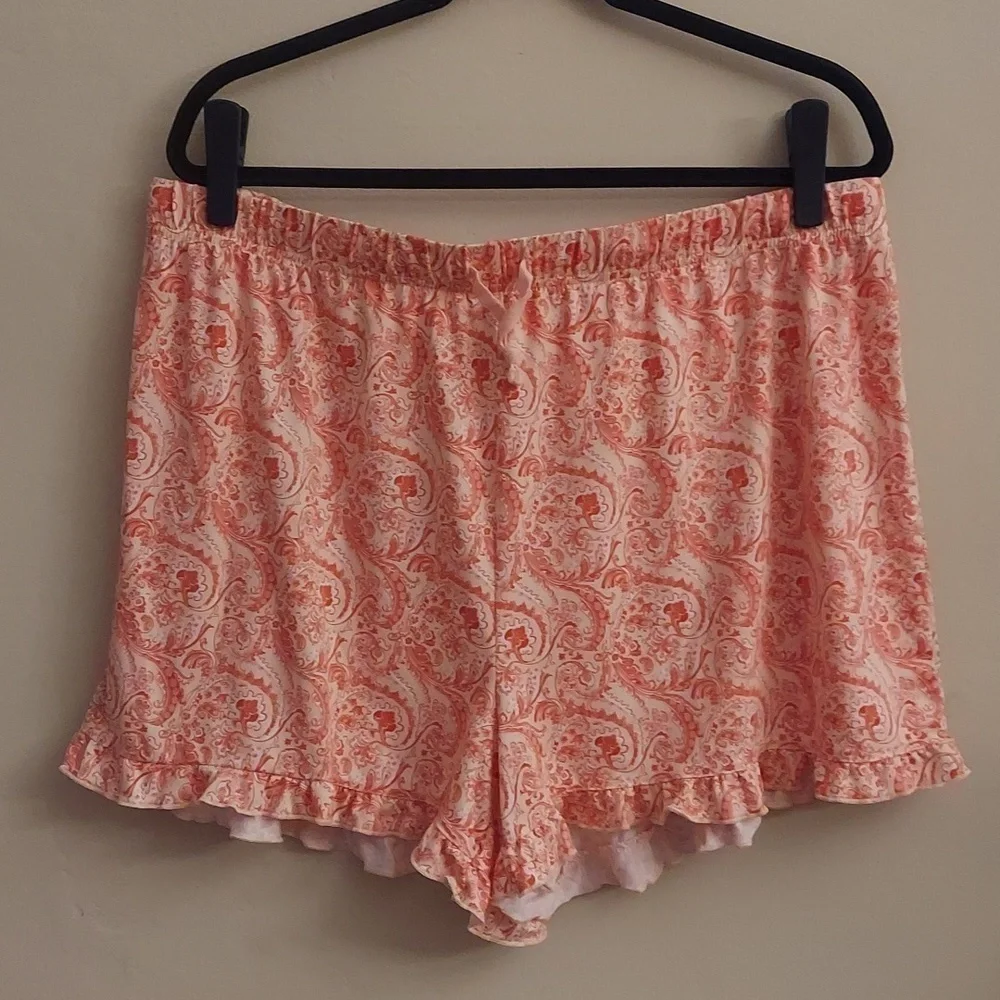 INK+IVY Peach Floral Paisley Pajama Short Set - Picture 2 of 10